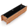 Wooden raised garden bed with drainage holes, made from natural pine wood, ideal for flowers and vegetables in outdoor.