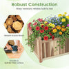 Wooden raised garden bed made of natural acacia wood, featuring a smooth surface and designed for indoor and outdoor.