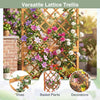 Wooden raised garden bed with 63-inch tall trellis, made from acacia wood, ideal for climbing plants and flowers.