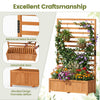 Wooden Raised Garden Bed 59 Inch Tall Elevated Planter Box with Vertical Trellis - Gallery View 9 of 9