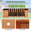 Wooden raised garden bed with drainage holes, solid fir wood construction, ideal for indoor and outdoor planting.