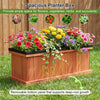 Wooden raised garden bed planter box made of solid fir wood with drainage holes, ideal for flowers and vegetables.