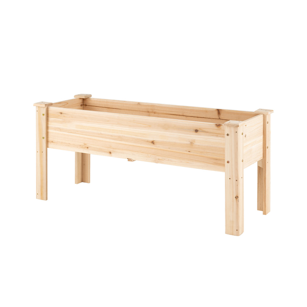 Wooden Raised Garden Bed with Legs Elevated Planter Box with Drainage Holes - Gallery View 7 of 12