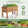 Wooden raised garden bed with legs, crafted from solid wood, elevated design protects plants from rodents and wild.