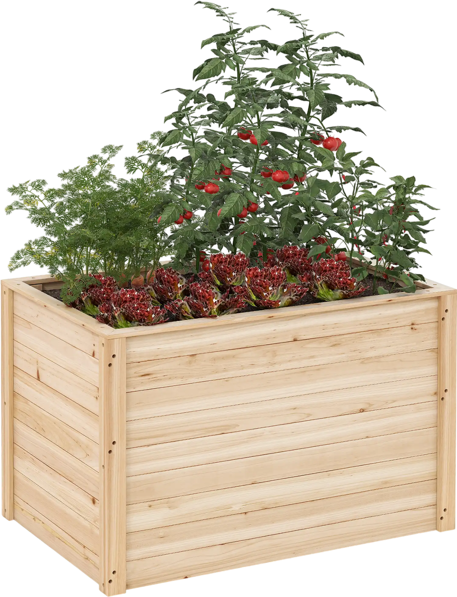 Costway Wooden Raised Garden Bed Elevated Planter Box Open-Ended Base 653482197 New