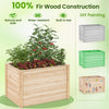 Wooden raised garden bed made of fir wood, 26" deep, ideal for nurturing deep-rooted plants in various settings.