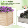 Wooden raised garden bed with 26" depth, made of fir wood, perfect for deep-root plants and enhancing soil quality.