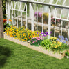 Wooden raised garden bed with two planter boxes and dividers, made of natural fir wood for cultivating flowers and.