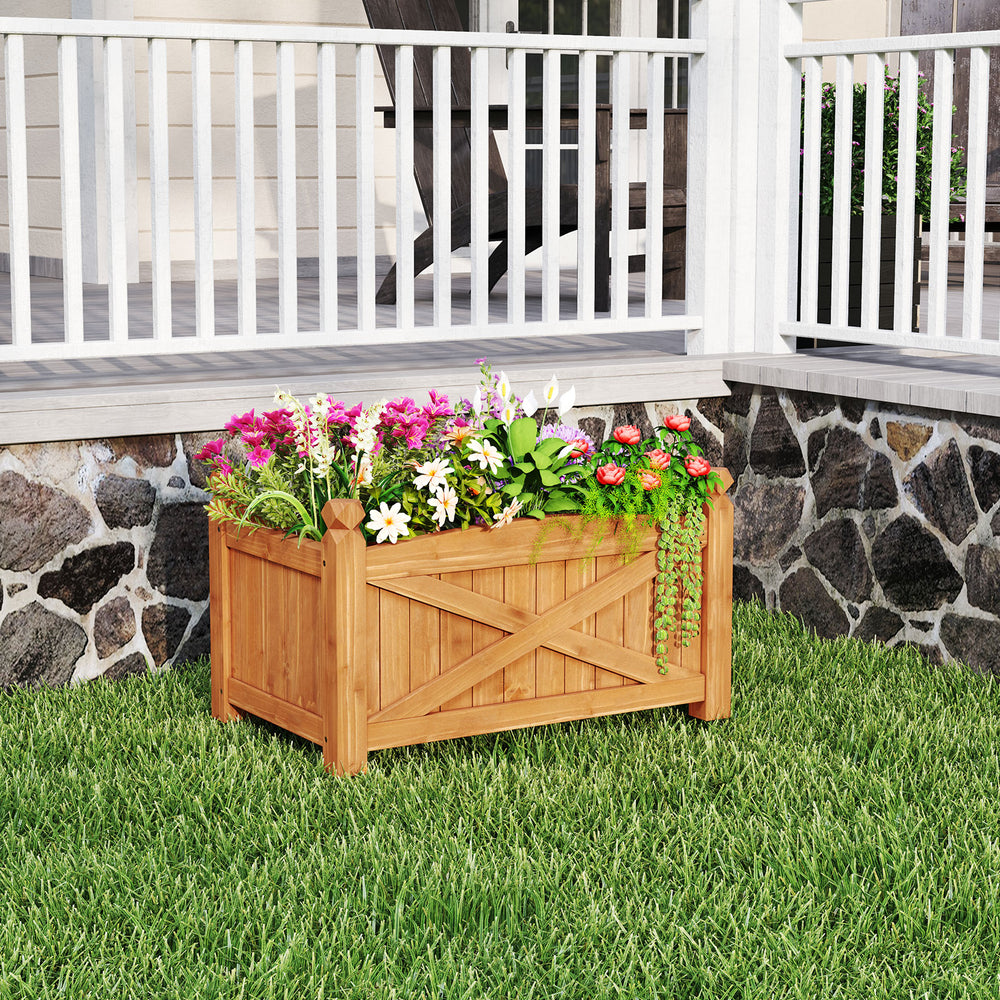 Wooden Raised Garden Bed  Drainage Holes for Patio Garden-S - Gallery View 1 of 11