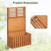 Wooden raised garden bed with privacy screen, featuring slatted bottom for drainage, dimensions 25"x18"x41", ideal for.