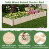 Wooden raised garden bed with two planter boxes, made of durable fir wood, featuring a waterproof finish for longevity.