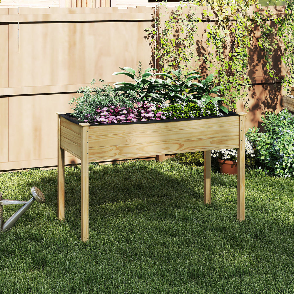 Wooden Raised Vegetable Garden Bed Elevated Grow Vegetable Planter-Natural - Gallery View 1 of 10