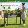 Wooden raised vegetable garden bed in gray, 30" high for easy access, made of durable fir wood, ideal for outdoor.