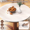 Round 35-inch dining table with a white MDF tabletop, featuring a sturdy pedestal base, perfect for gatherings.