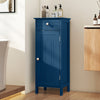 Wooden Storage Free-Standing Floor Cabinet with Drawer and Shelf-Blue - Gallery View 1 of 11