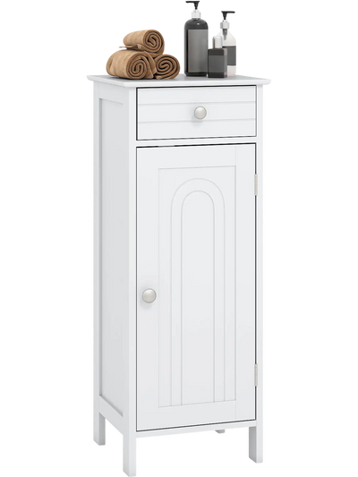 Costway Wooden Free-Standing Floor Storage Cabinet with Drawer Shelf 86753419 New
