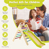 2-in-1 wooden triangle climber set with adjustable slide, made of durable beech wood, perfect for kids' playrooms.