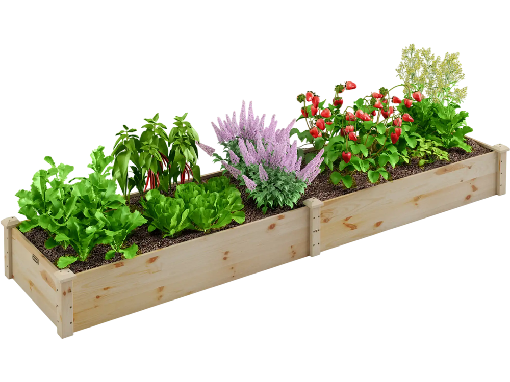 Wooden Vegetable Raised Garden Bed for Backyard Patio Balcony