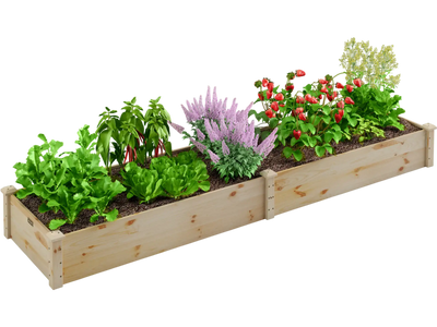 Costway Wooden Raised Garden Bed Vegetable Planter Backyard Patio Balcony 35409816 New