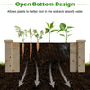 Open bottom design of a wooden vegetable raised garden bed, promoting healthy root growth and water absorption for.