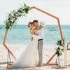 Wooden Wedding Arch Solid Wood Arbor Backdrop Stand for Wedding Ceremony-Heptagon - Gallery View 1 of 14