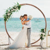 Wooden Wedding Arch Solid Wood Arbor Backdrop Stand for Wedding Ceremony-Round - Gallery View 1 of 13