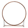 Round wooden wedding arch made of natural fir wood, sturdy and smooth, ideal for outdoor ceremonies and decorations.