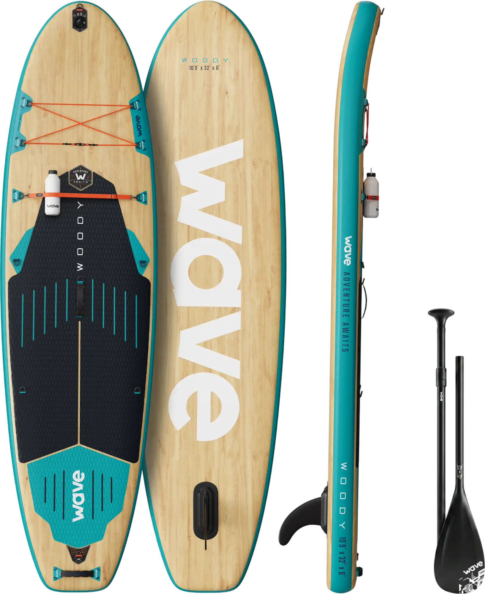 Wave Woody 3.0 Inflatable Paddle Board SUP 10'9