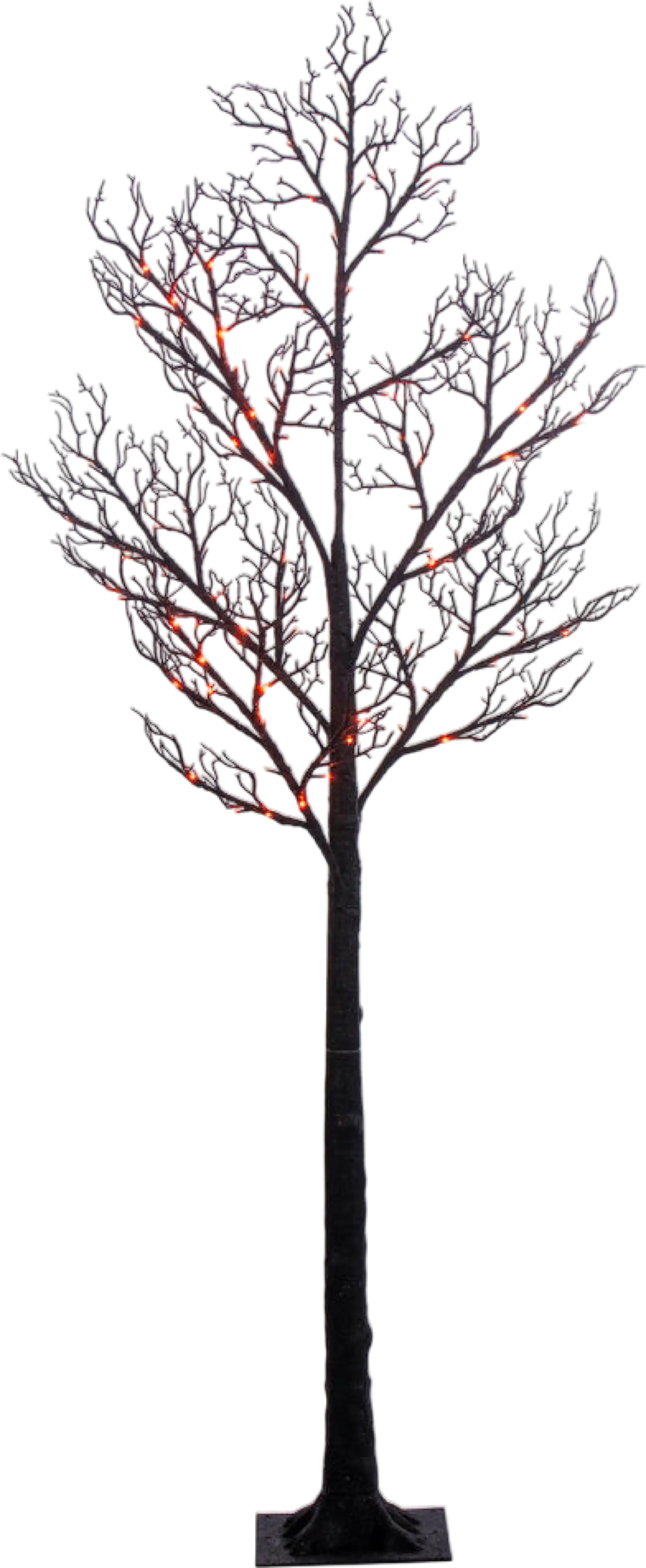 Vickerman Halloween Twig Tree 6' Black Pre-lit with Purple/Orange LED Lights New