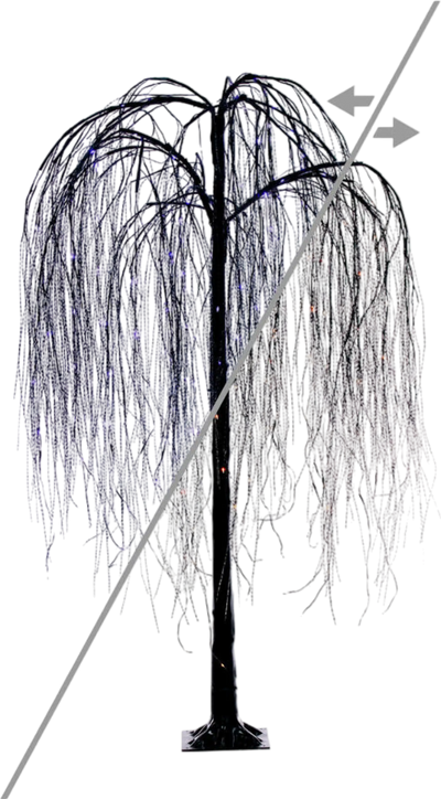 Vickerman Halloween Willow Twig Tree 6' with Purple/Orange LED Lights New