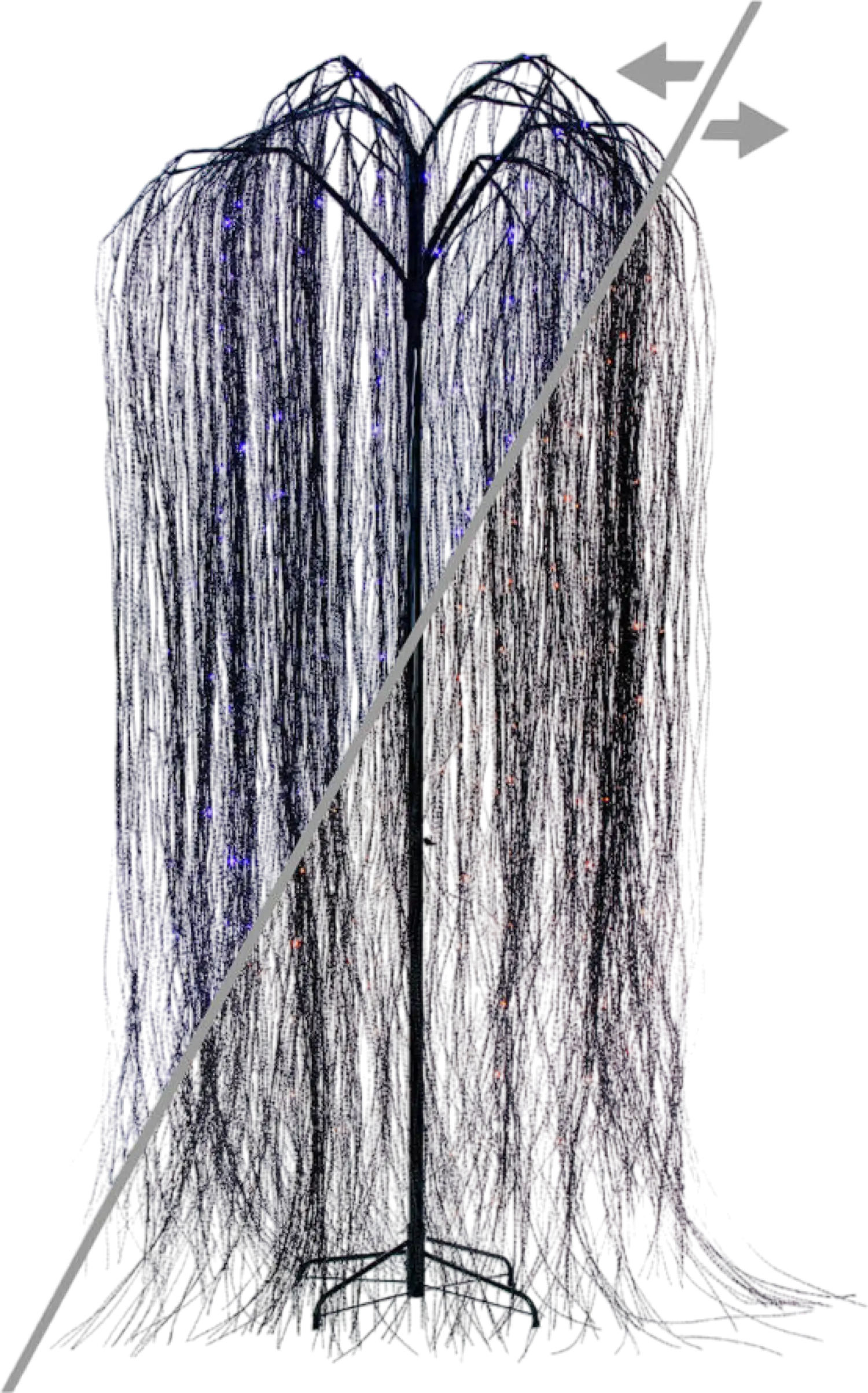 Vickerman Halloween Willow Twig Tree 8' with 312 Purple/Orange LED Lights New