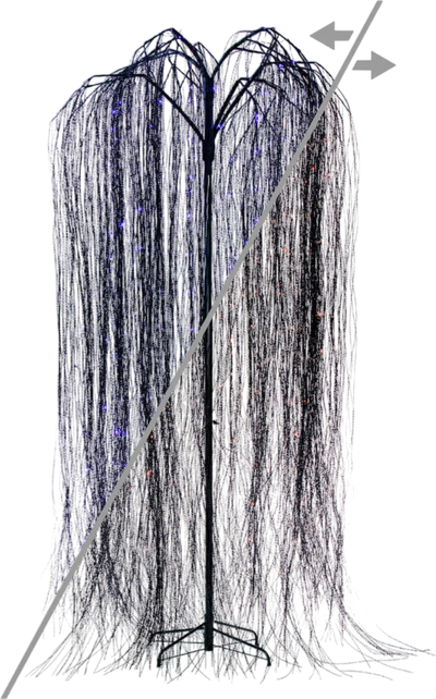 Vickerman Halloween Willow Twig Tree 8' with 312 Purple/Orange LED Lights New