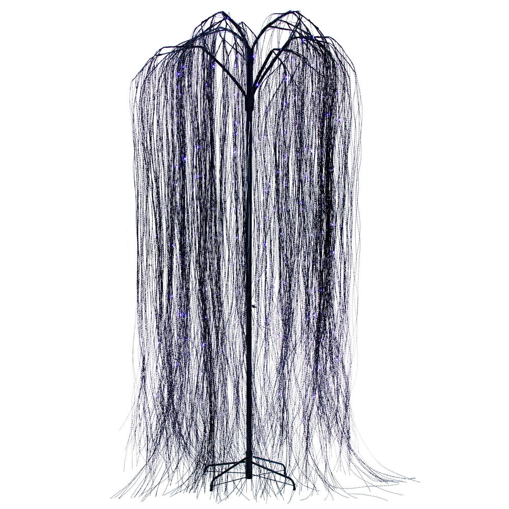 Vickerman Halloween Willow Twig Tree 8' with 312 Purple/Orange LED Lights New
