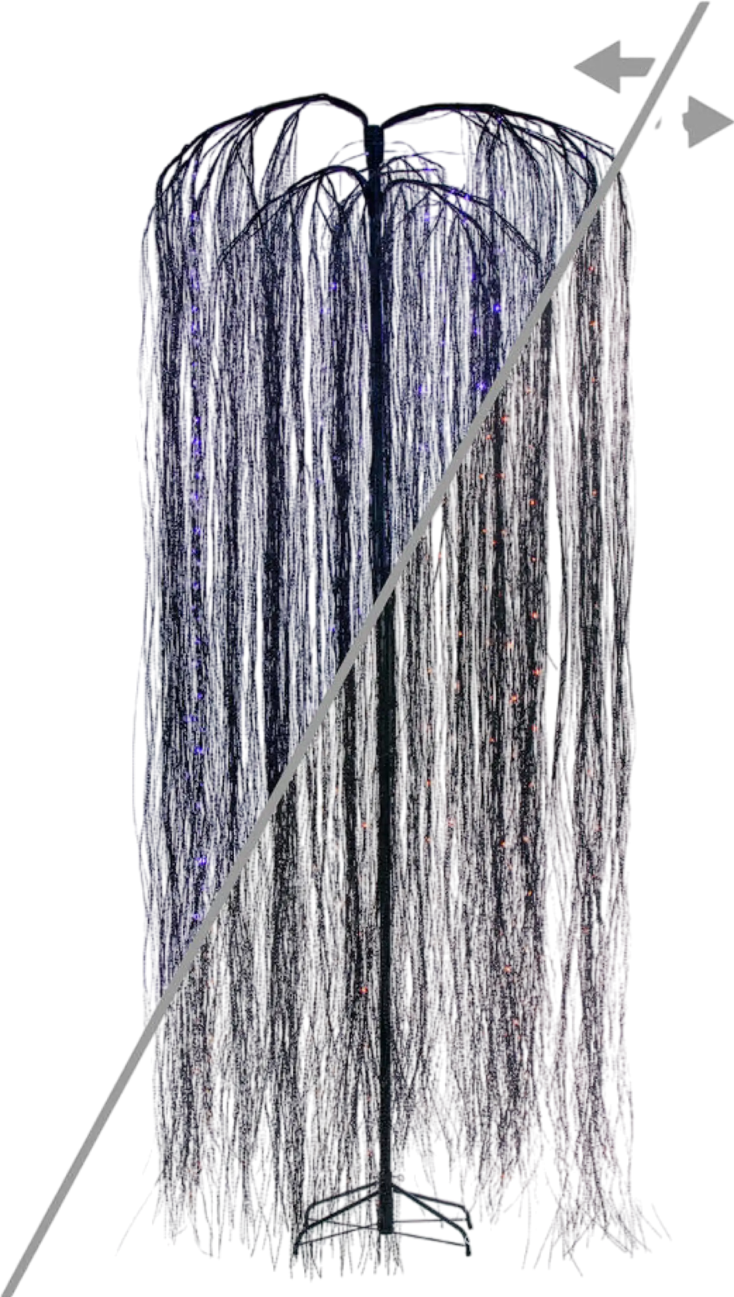 Vickerman Halloween Willow Twig Tree 10' with 374 Purple/Orange LED Lights New