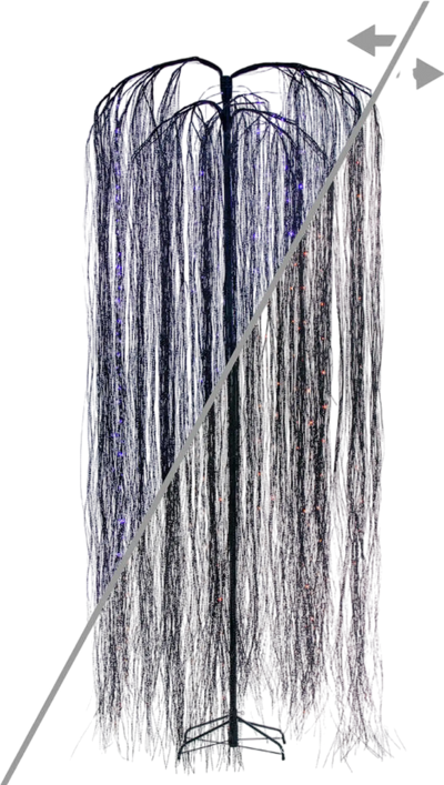 Vickerman Halloween Willow Twig Tree 10' with 374 Purple/Orange LED Lights New