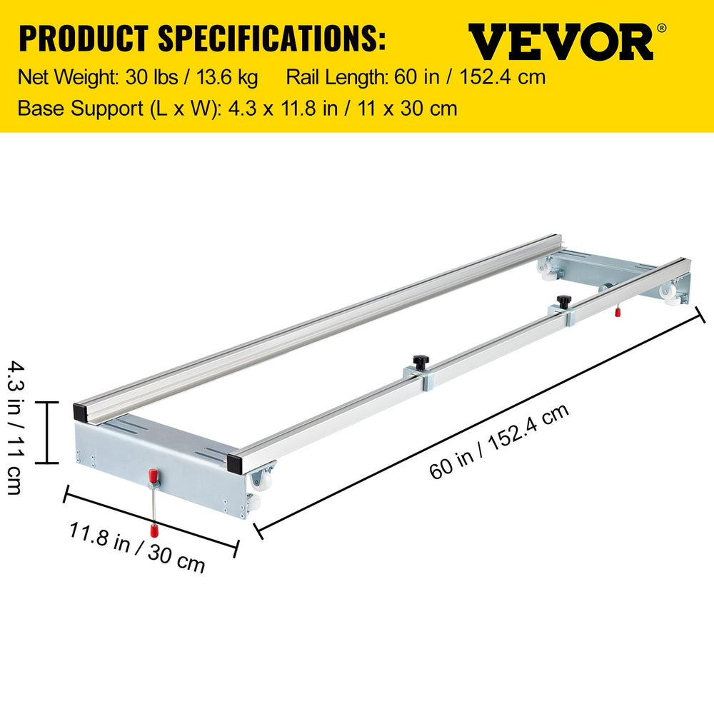 Vevor Router Sled 60" Adjustable Woodworking Slab Jig with Locking Function Portable New