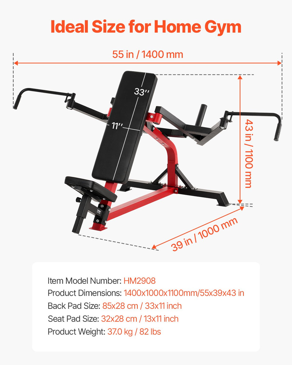 Vevor Incline Chest Fly and Rear Delt Machine 450 Lbs Capacity Adjustable Upper Body Trainer New