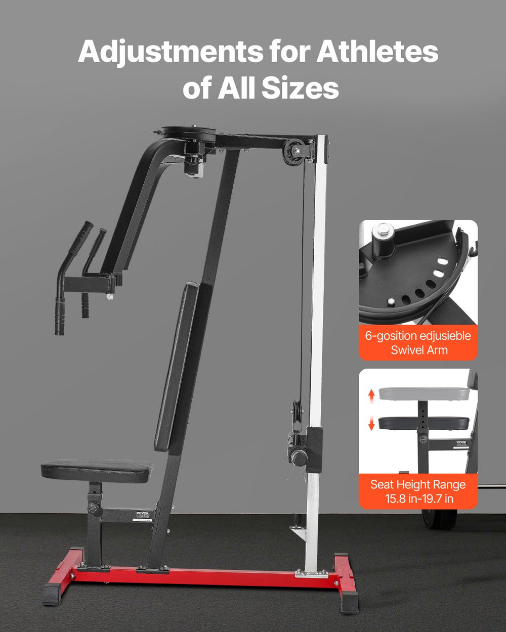 Vevor Chest Fly Machine 450 Lb Capacity Adjustable Seat for Fly and Reverse Delt Workouts New