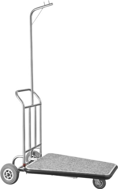 Vevor 3-Wheel Bellman Luggage Cart 660 Lb Capacity Stainless Steel Hotel Trolley New