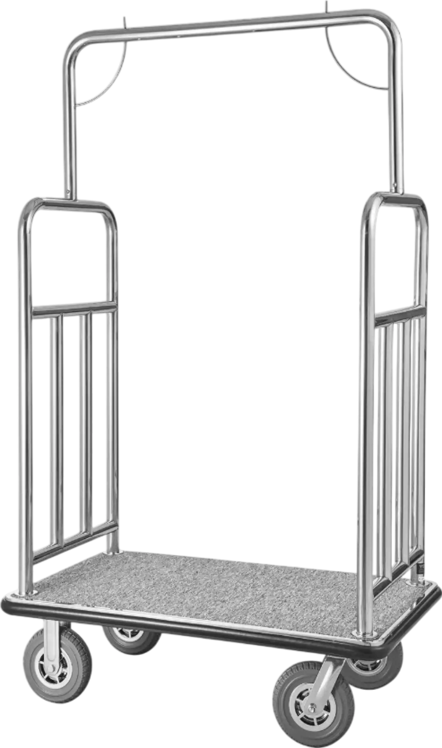 Vevor Bellman Luggage Cart 1200 Lbs Capacity Stainless Steel 4-Wheels Hotel Trolley New
