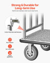 Vevor Bellman Luggage Cart 1200 Lbs Capacity Stainless Steel 4-Wheels Hotel Trolley New