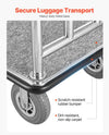 Vevor Bellman Luggage Cart 1200 Lbs Capacity Stainless Steel 4-Wheels Hotel Trolley New