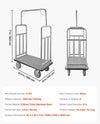 Vevor Bellman Luggage Cart 1200 Lbs Capacity Stainless Steel 4-Wheels Hotel Trolley New