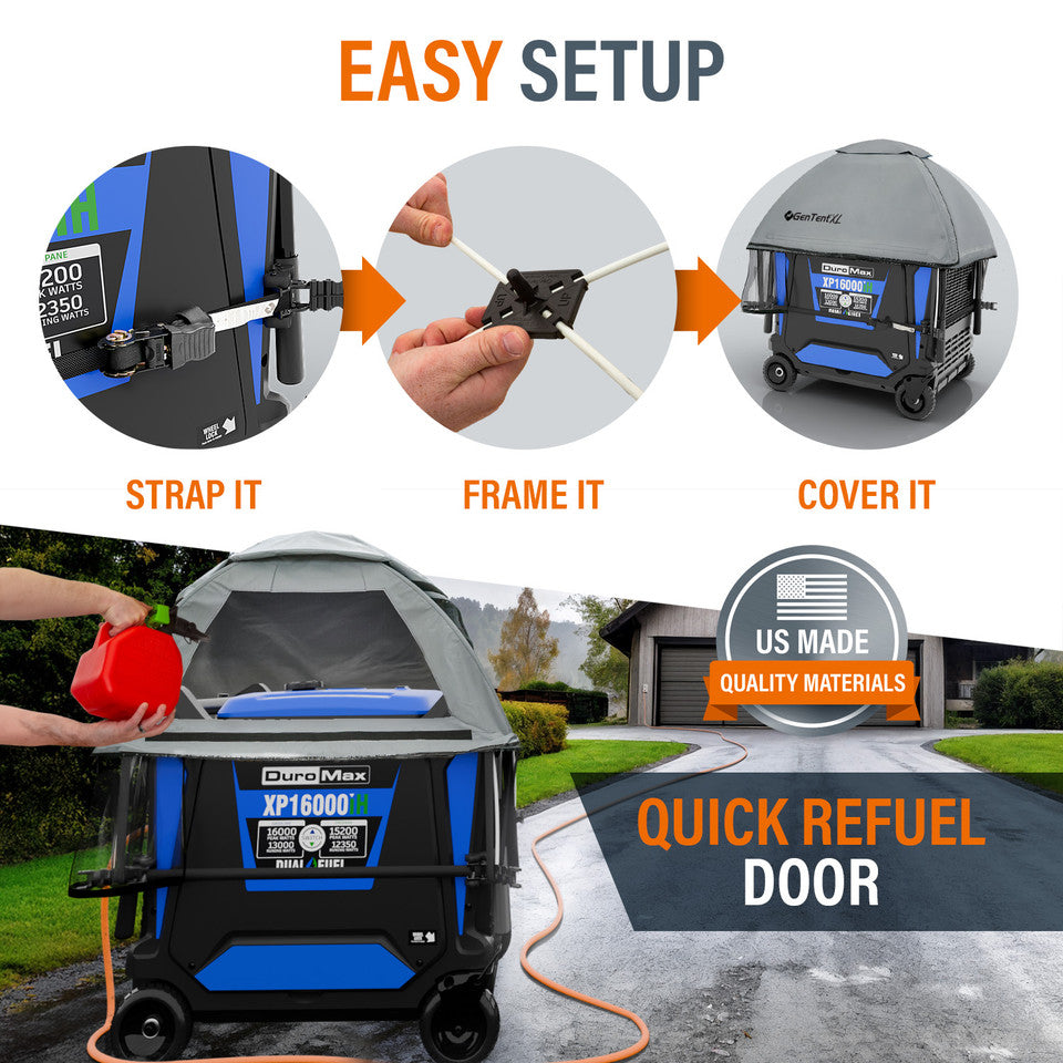 GenTent XL Inverter Kit (Standard, Black) For Large Inverter Generators Generator Cover In The