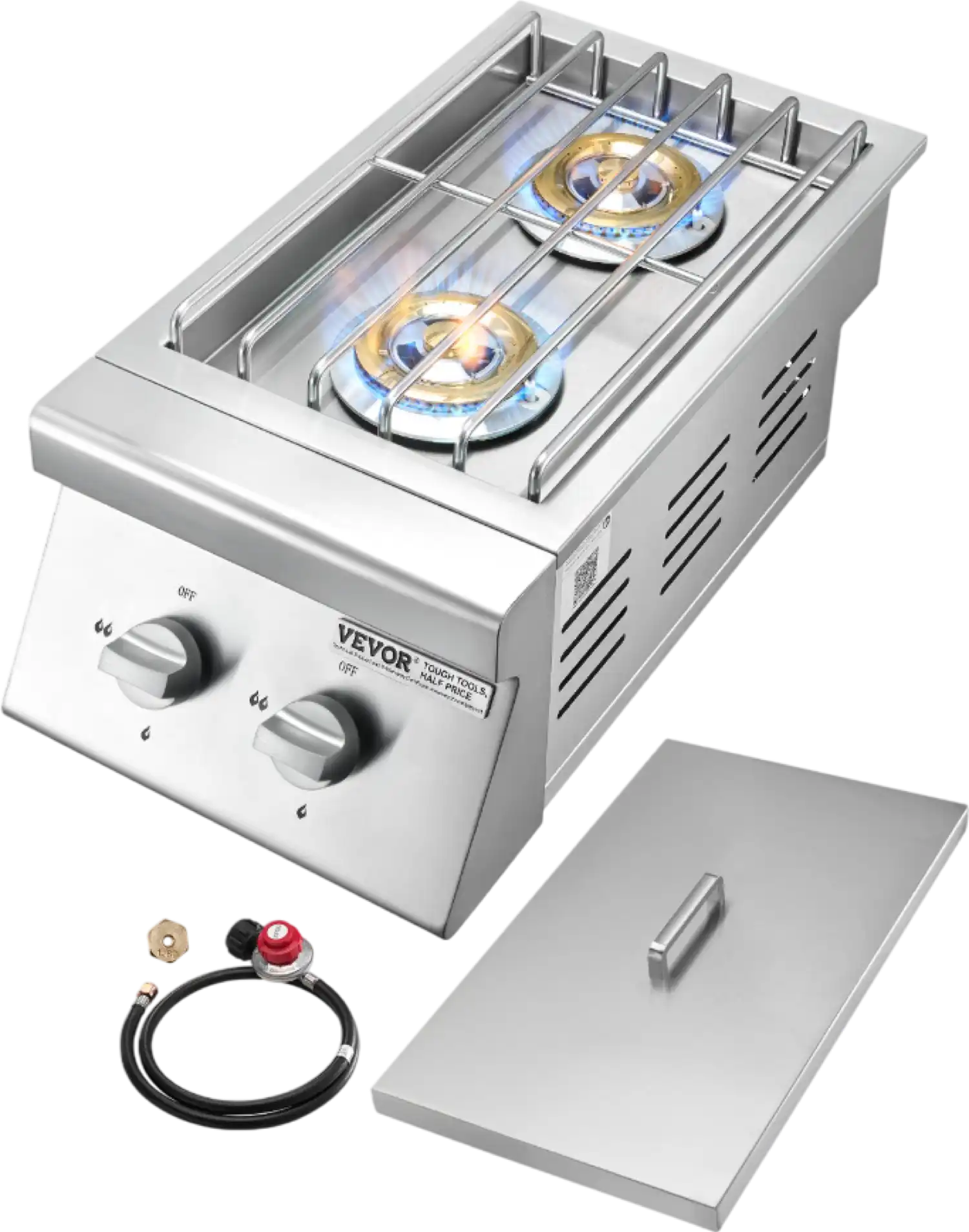 Vevor 2-Burner Built-In Outdoor Cooktop 2 x 15000 BTU Propane and Natural Gas New