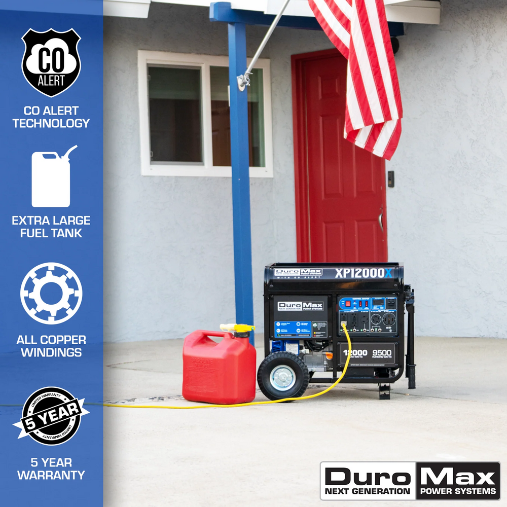 DuroMax XP12000X 9500W/12000W Gas Generator with Electric Start and CO Alert New