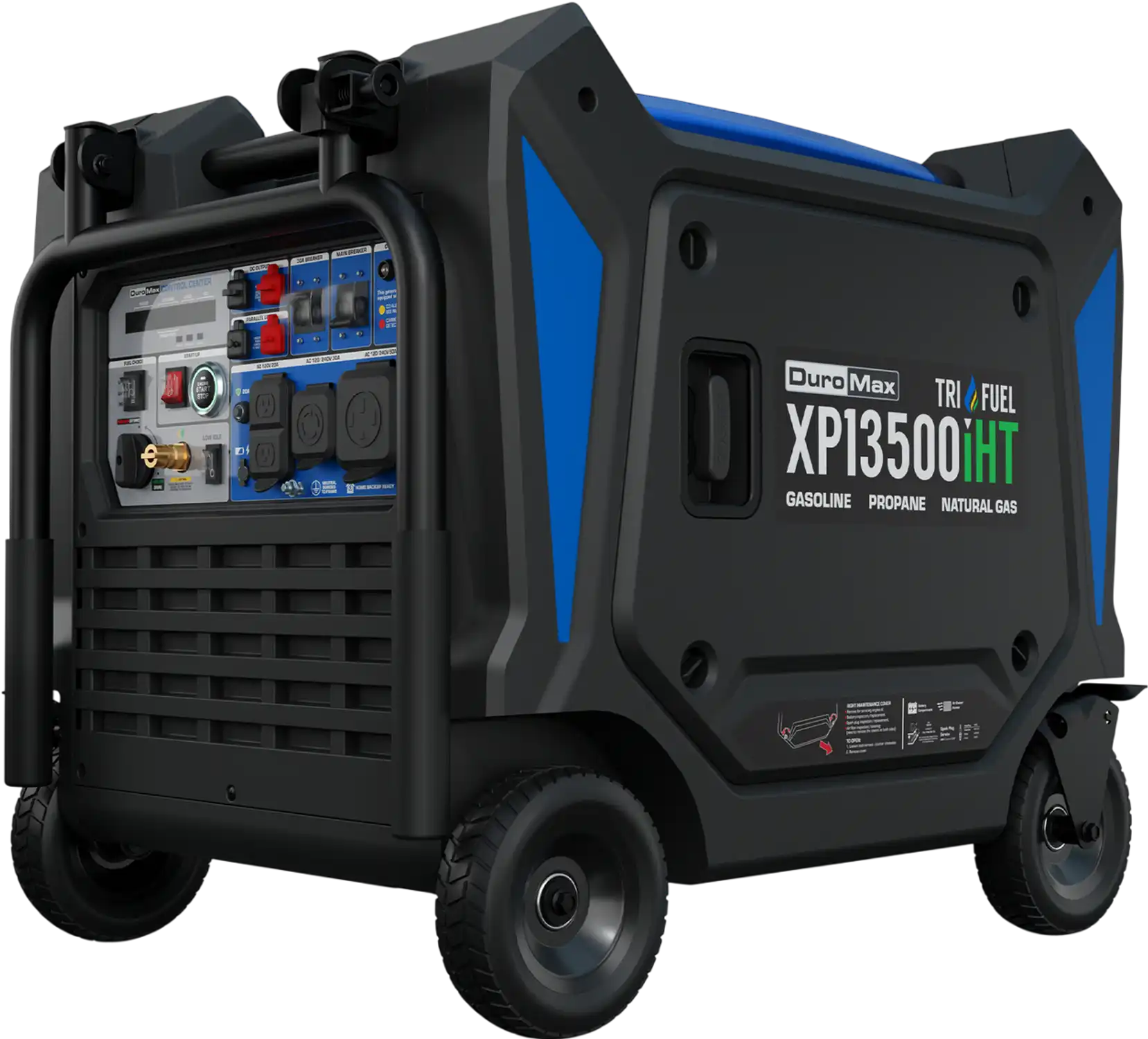 Duromax XP13500iHT 10500W/13500W Generator Tri Fuel Gas Propane Natural Gas Inverter 50A Low THD CO Alert Remote Start New