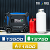 DuroMax 13,500 Watt Portable Tri Fuel Inverter Generator - Quiet, Low THD