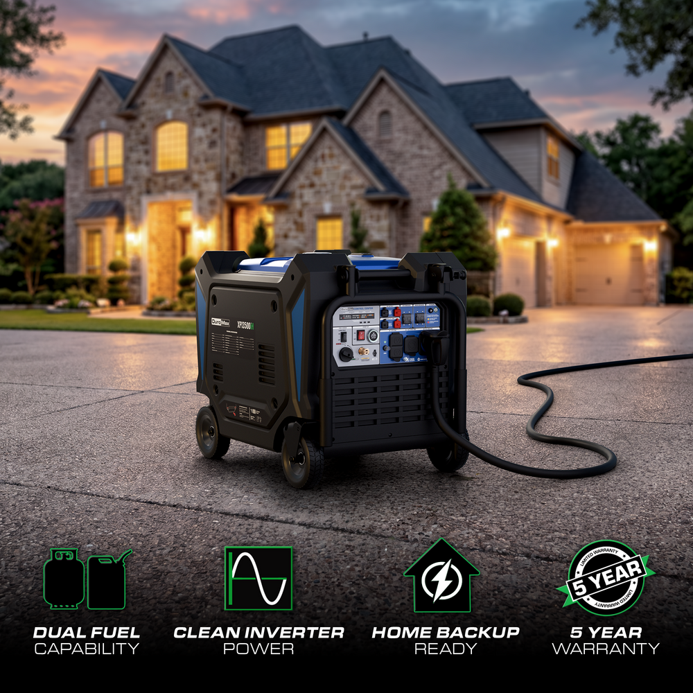 DuroMax 13,500 Watt Portable Dual Fuel Inverter Generator - Quiet, Low THD