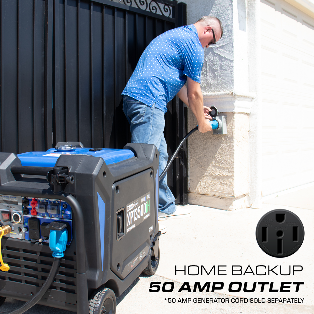 DuroMax 13,500 Watt Portable Dual Fuel Inverter Generator - Quiet, Low THD